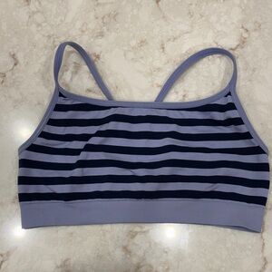 Gap Body Seamless Women's Sports Bra - Light Blue and Navy Blue Striped